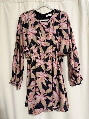 Sadie & Sage Floral Mini Dress with Pink Blossoms
